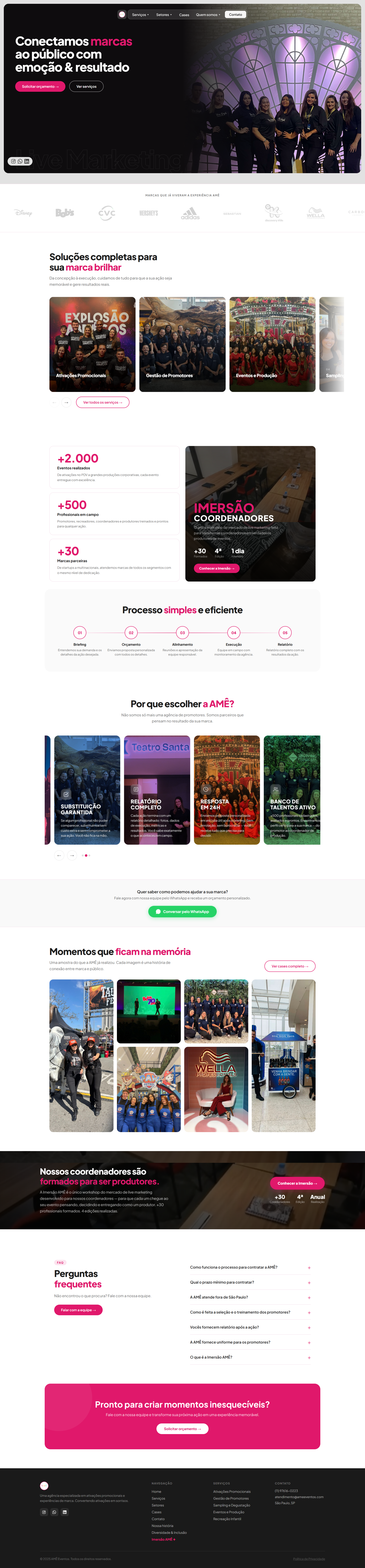 AMÊ Eventos — Landing Page